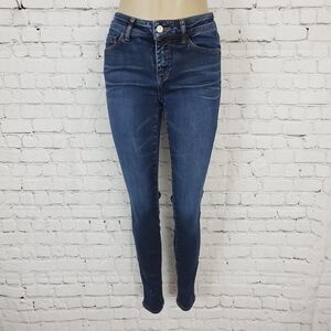 PILCRO AND THE LETTERPRESS Anthropologie Blue Mid Rise Skinny Jeans 27